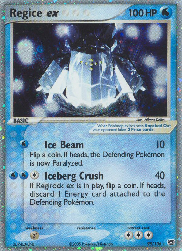 Regice ex (98/106) [EX: Emerald] | Eastridge Sports Cards & Games