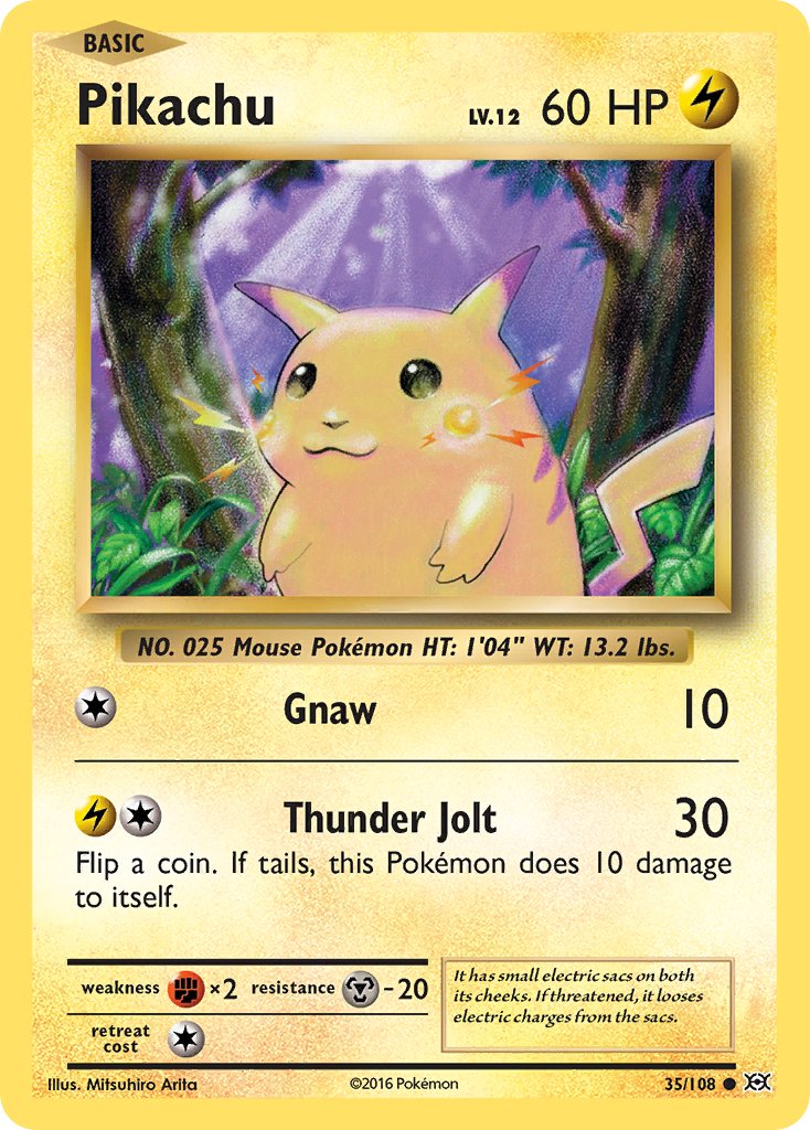 Pikachu (35/108) (Theme Deck Exclusive) (Cracked Ice Holo) [XY: Evolutions] | Eastridge Sports Cards & Games