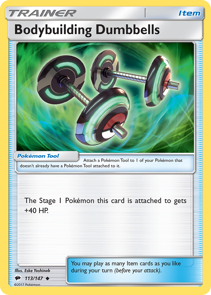 Bodybuilding Dumbbells (113/147) [Sun & Moon: Burning Shadows] | Eastridge Sports Cards & Games