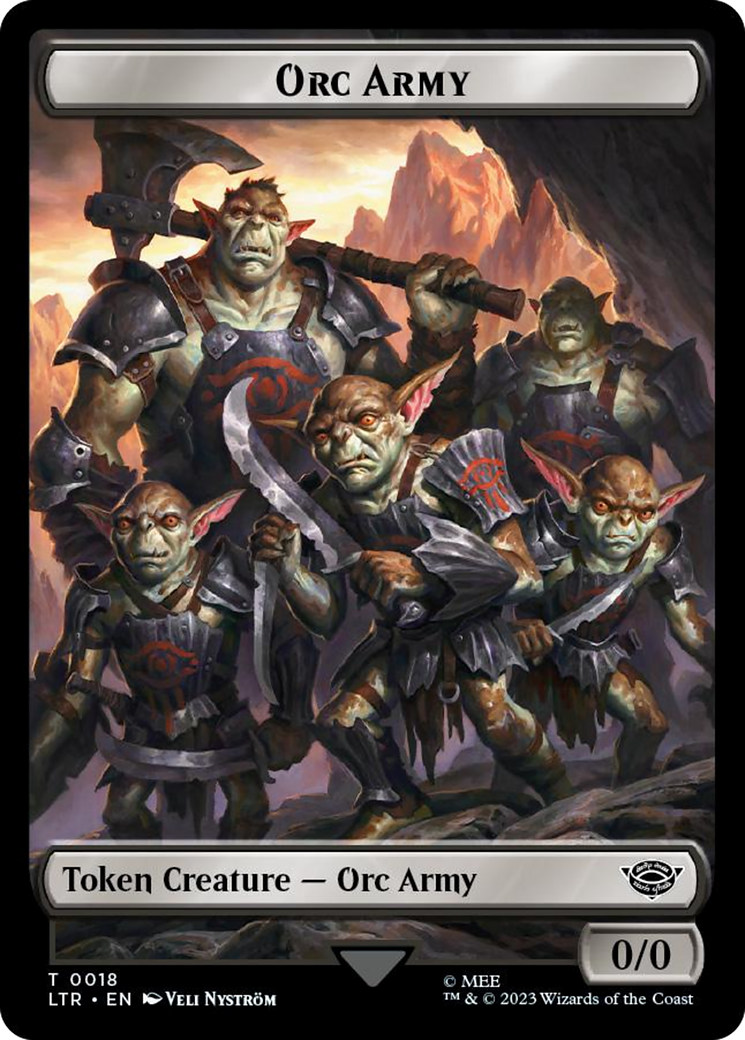 Orc Army (0018) // Food (0024) Double-Sided Token (Surge Foil) [The Lord of the Rings: Tales of Middle-Earth Tokens] | Eastridge Sports Cards & Games