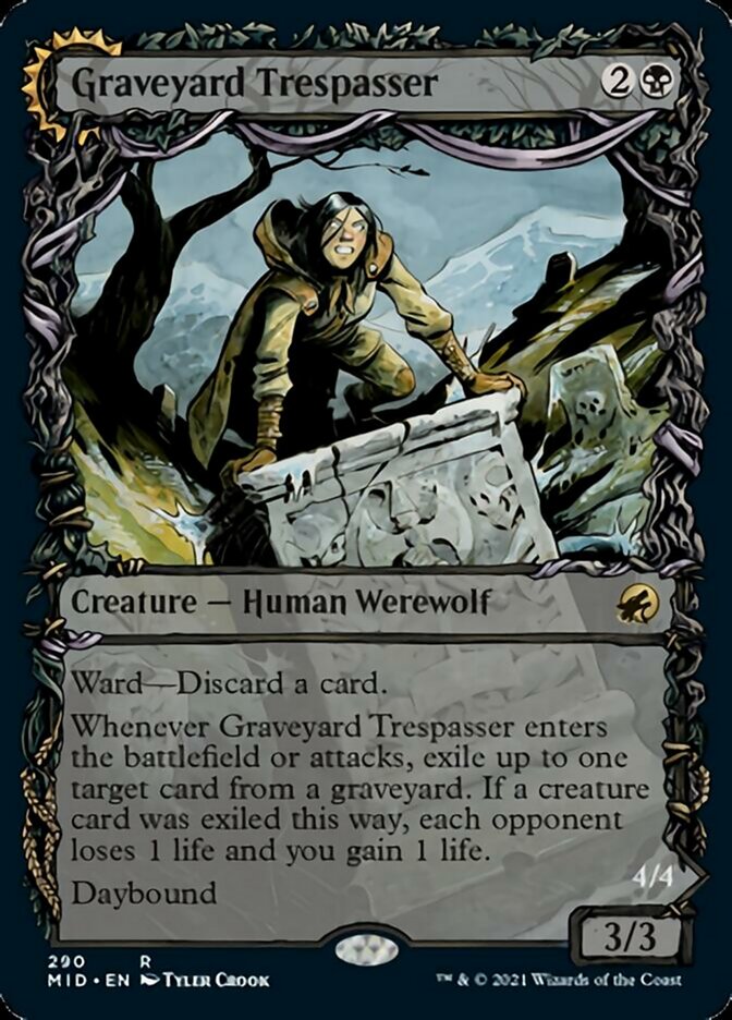 Graveyard Trespasser // Graveyard Glutton (Showcase Equinox) [Innistrad: Midnight Hunt] | Eastridge Sports Cards & Games