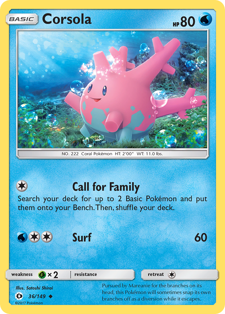 Corsola (36/149) [Sun & Moon: Base Set] | Eastridge Sports Cards & Games