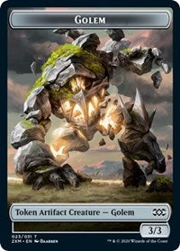 Golem // Human Soldier Double-sided Token [Double Masters Tokens] | Eastridge Sports Cards & Games