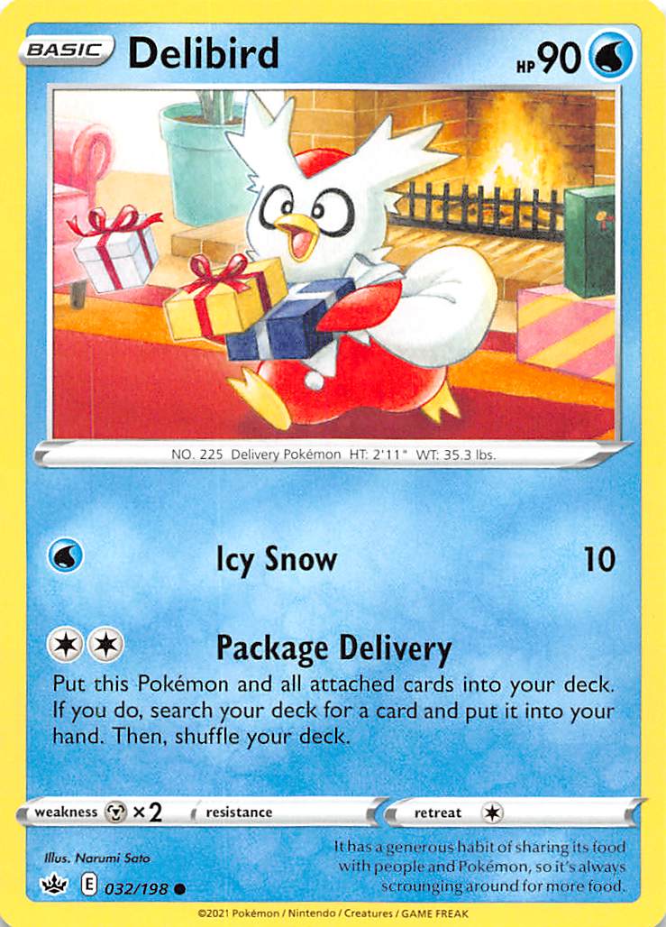 Delibird (032/198) [Sword & Shield: Chilling Reign] | Eastridge Sports Cards & Games