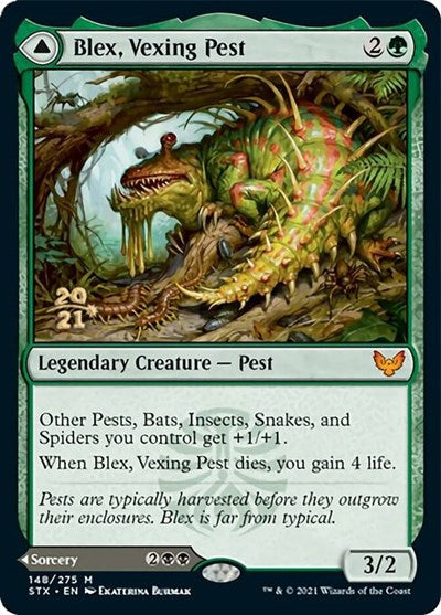 Blex, Vexing Pest // Search for Blex [Strixhaven: School of Mages Prerelease Promos] | Eastridge Sports Cards & Games