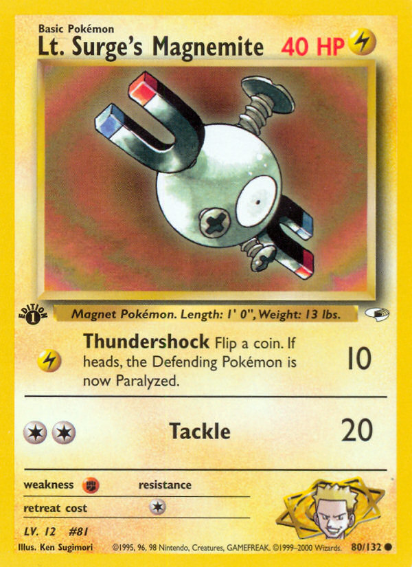 Lt. Surge's Magnemite (80/132) [Gym Heroes 1st Edition] | Eastridge Sports Cards & Games