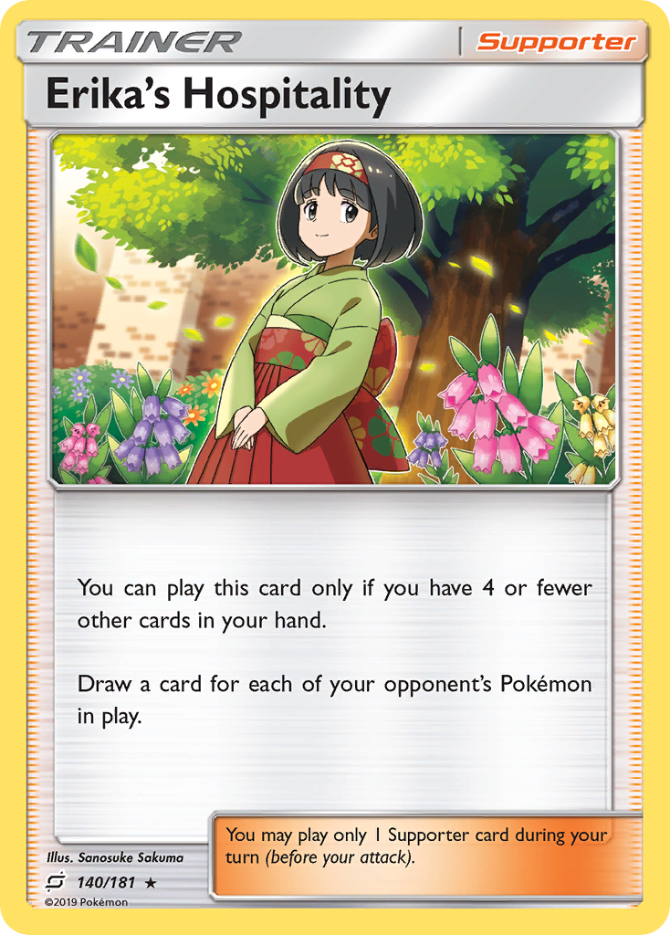 Erika's Hospitality (140/181) [Sun & Moon: Team Up] | Eastridge Sports Cards & Games