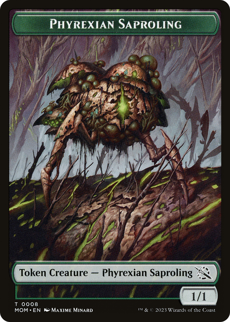 Monk // Phyrexian Saproling Double-Sided Token [March of the Machine Tokens] | Eastridge Sports Cards & Games