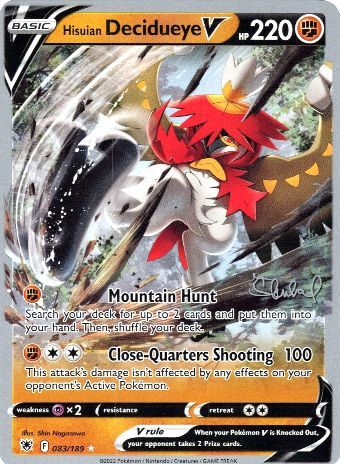 Hisuian Decidueye V (083/189) (ADP - Ondrej Skubal) [World Championships 2022] | Eastridge Sports Cards & Games