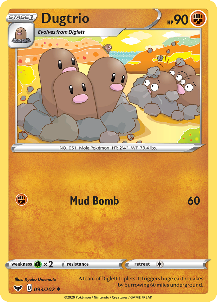 Dugtrio (093/202) [Sword & Shield: Base Set] | Eastridge Sports Cards & Games