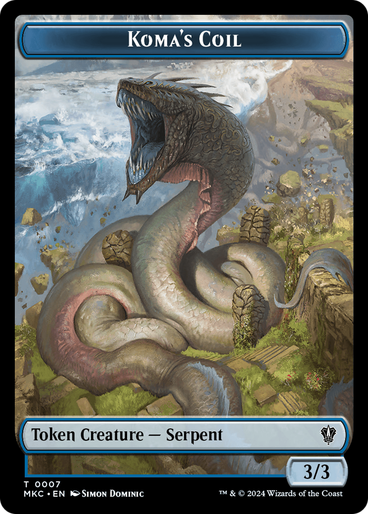 Tentacle // Koma's Coil Double-Sided Token [Murders at Karlov Manor Commander Tokens] | Eastridge Sports Cards & Games