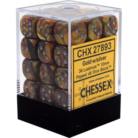 CHESSEX LUSTROUS 36D6 GOLD/SILVER 12MM (CHX27893) | Eastridge Sports Cards & Games