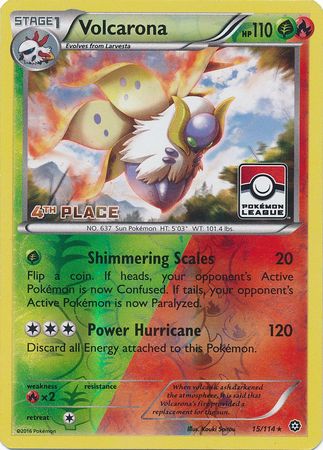 Volcarona (15/114) (League Promo 4th Place) [XY: Steam Siege] | Eastridge Sports Cards & Games