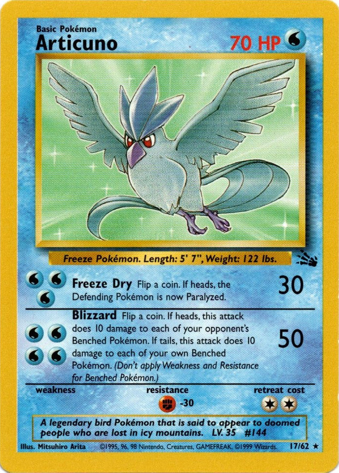 Articuno (17/62) [Fossil Unlimited] | Eastridge Sports Cards & Games