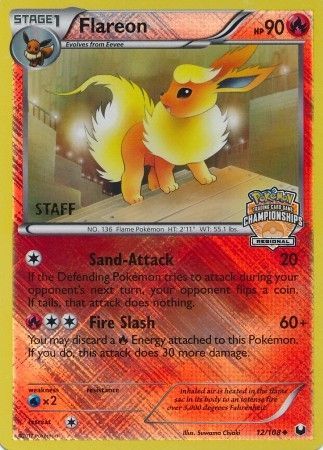 Flareon (12/108) (Regional Championship 2013 Promo Staff) [Black & White: Dark Explorers] | Eastridge Sports Cards & Games