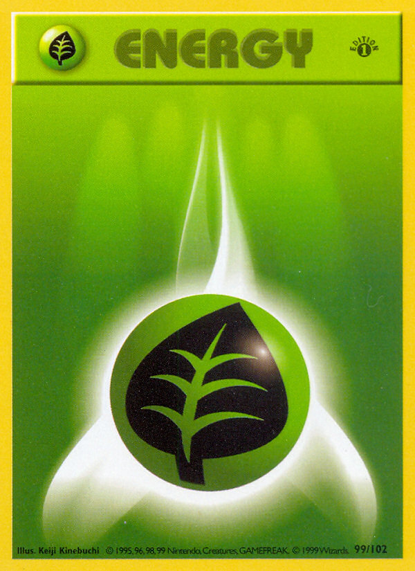 Grass Energy (99/102) (Shadowless) [Base Set 1st Edition] | Eastridge Sports Cards & Games