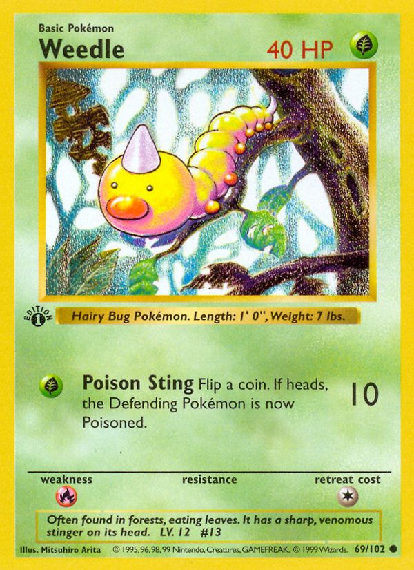 Weedle (69/102) (Shadowless) [Base Set 1st Edition] | Eastridge Sports Cards & Games