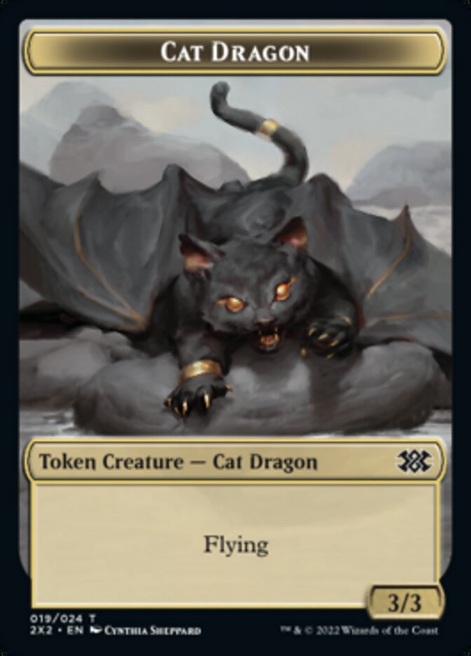 Cat Dragon // Vampire Double-sided Token [Double Masters 2022 Tokens] | Eastridge Sports Cards & Games