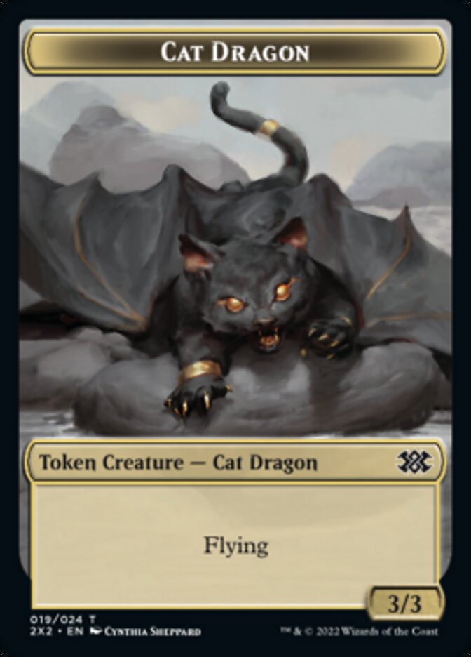 Cat Dragon // Eldrazi Scion Double-sided Token [Double Masters 2022 Tokens] | Eastridge Sports Cards & Games