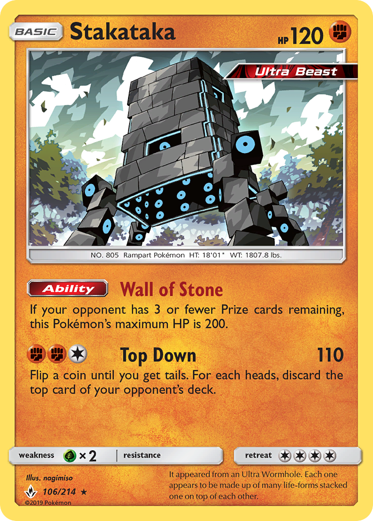 Stakataka (106/214) [Sun & Moon: Unbroken Bonds] | Eastridge Sports Cards & Games