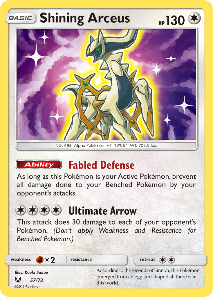 Shining Arceus (57/73) [Sun & Moon: Shining Legends] | Eastridge Sports Cards & Games