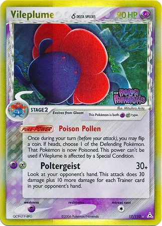 Vileplume (17/110) (Delta Species) (Stamped) [EX: Holon Phantoms] | Eastridge Sports Cards & Games