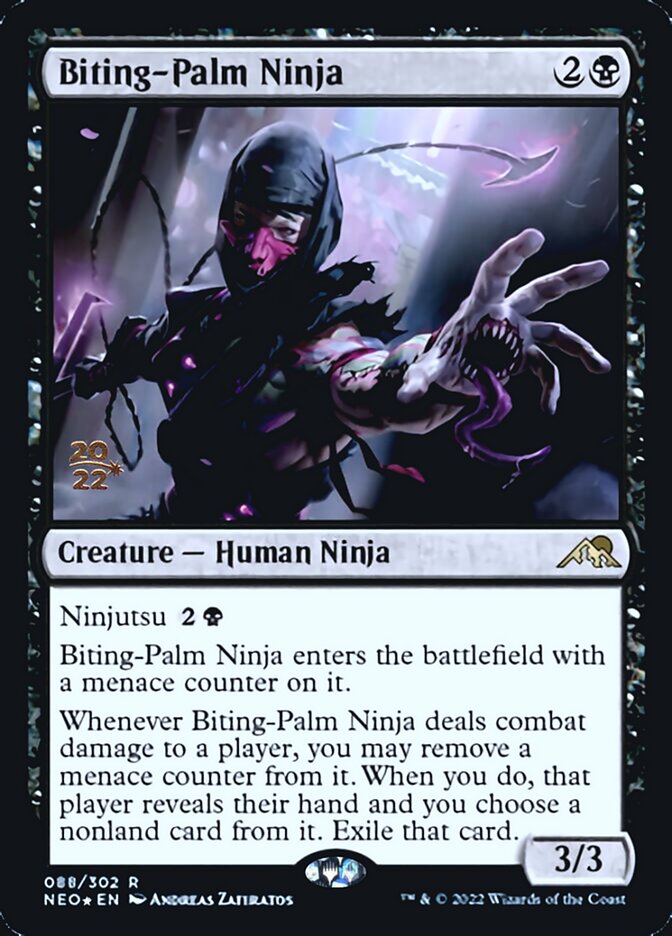 Biting-Palm Ninja [Kamigawa: Neon Dynasty Prerelease Promos] | Eastridge Sports Cards & Games