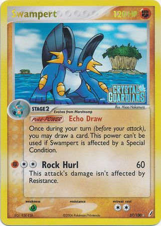 Swampert (27/100) (Stamped) [EX: Crystal Guardians] | Eastridge Sports Cards & Games