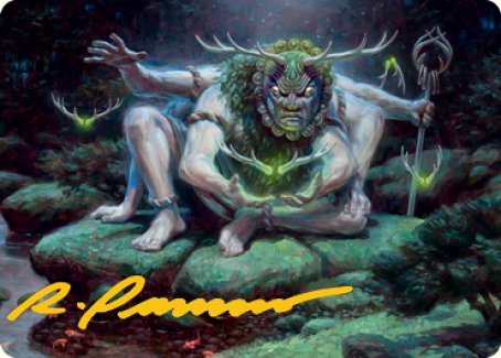 Myojin of Towering Might Art Card (Gold-Stamped Signature) [Kamigawa: Neon Dynasty Art Series] | Eastridge Sports Cards & Games