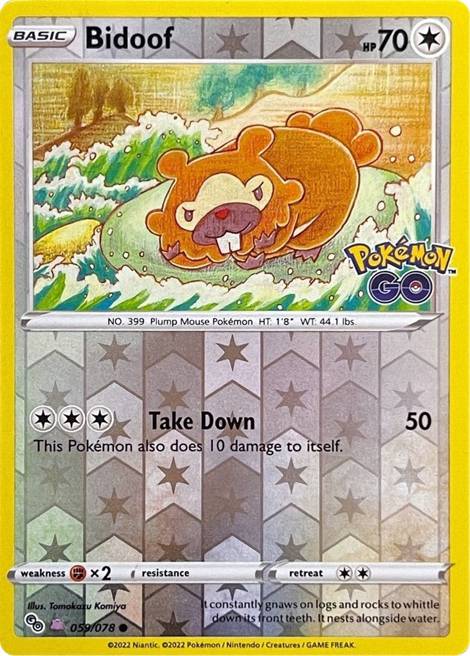 Bidoof (059/078) (Peelable Ditto) [Pokémon GO] | Eastridge Sports Cards & Games