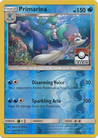 Primarina (41/149) (League Promo) [Sun & Moon: Base Set] | Eastridge Sports Cards & Games