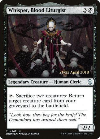 Whisper, Blood Liturgist [Dominaria Promos] | Eastridge Sports Cards & Games