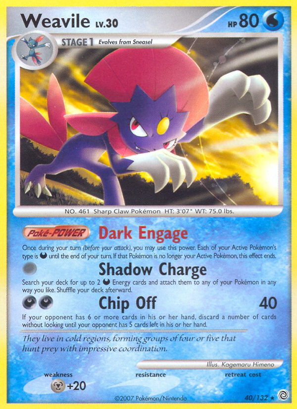 Weavile (40/132) [Diamond & Pearl: Secret Wonders] | Eastridge Sports Cards & Games