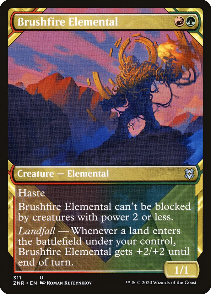 Brushfire Elemental (Showcase) [Zendikar Rising] | Eastridge Sports Cards & Games