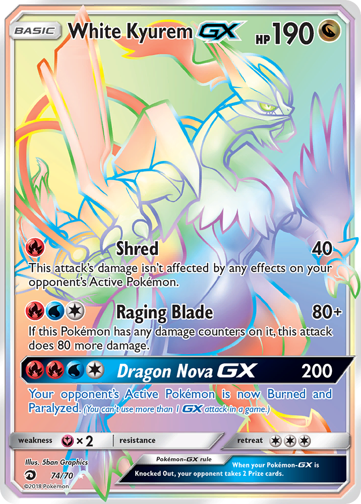 White Kyurem GX (74/70) [Sun & Moon: Dragon Majesty] | Eastridge Sports Cards & Games