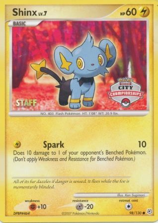 Shinx (98/130) (Staff City Championships Promo) [Nintendo: Black Star Promos] | Eastridge Sports Cards & Games