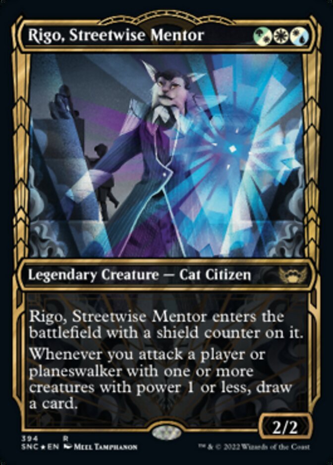 Rigo, Streetwise Mentor (Showcase Golden Age Gilded Foil) [Streets of New Capenna] | Eastridge Sports Cards & Games