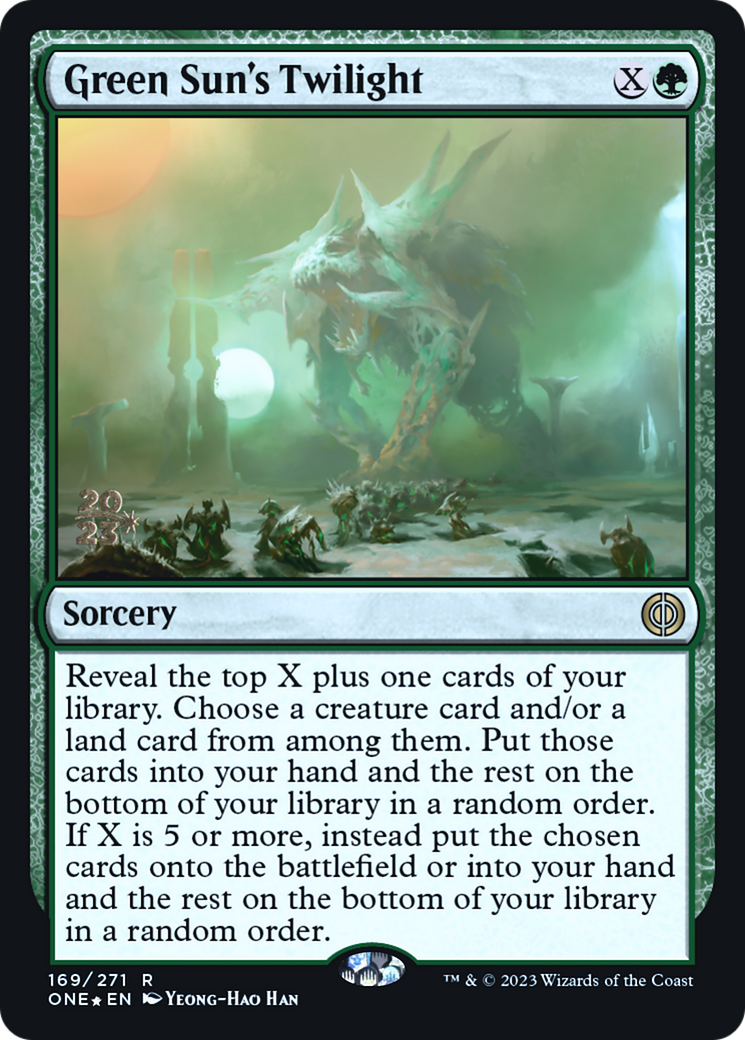 Green Sun's Twilight [Phyrexia: All Will Be One Prerelease Promos] | Eastridge Sports Cards & Games