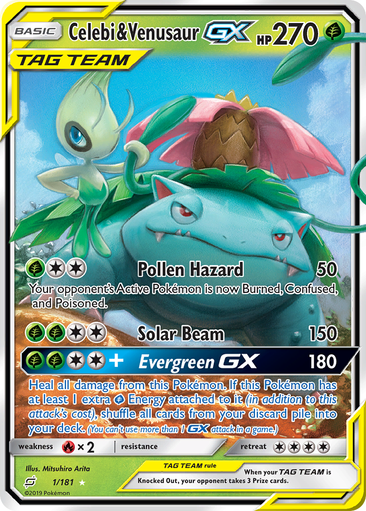 Celebi & Venusaur GX (1/181) [Sun & Moon: Team Up] | Eastridge Sports Cards & Games