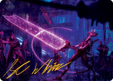 Enormous Energy Blade Art Card (Gold-Stamped Signature) [Kamigawa: Neon Dynasty Art Series] | Eastridge Sports Cards & Games