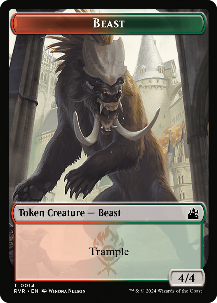 Spirit (0018) // Beast Double-Sided Token [Ravnica Remastered Tokens] | Eastridge Sports Cards & Games