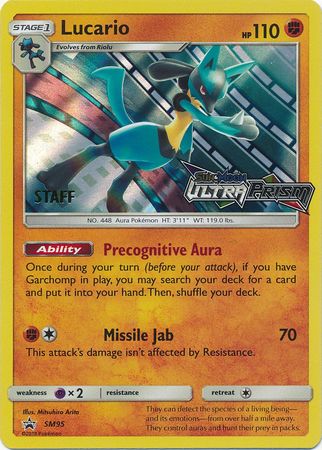 Lucario (SM95) (Staff Prerelease Promo) [Sun & Moon: Black Star Promos] | Eastridge Sports Cards & Games