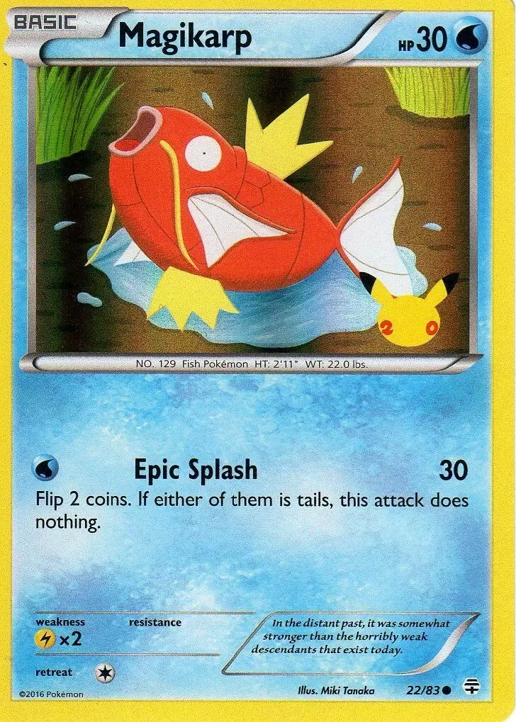 Magikarp (22/83) (20th Anniversary Stamp) [XY: Generations] | Eastridge Sports Cards & Games