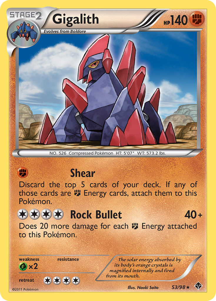 Gigalith (53/98) [Black & White: Emerging Powers] | Eastridge Sports Cards & Games