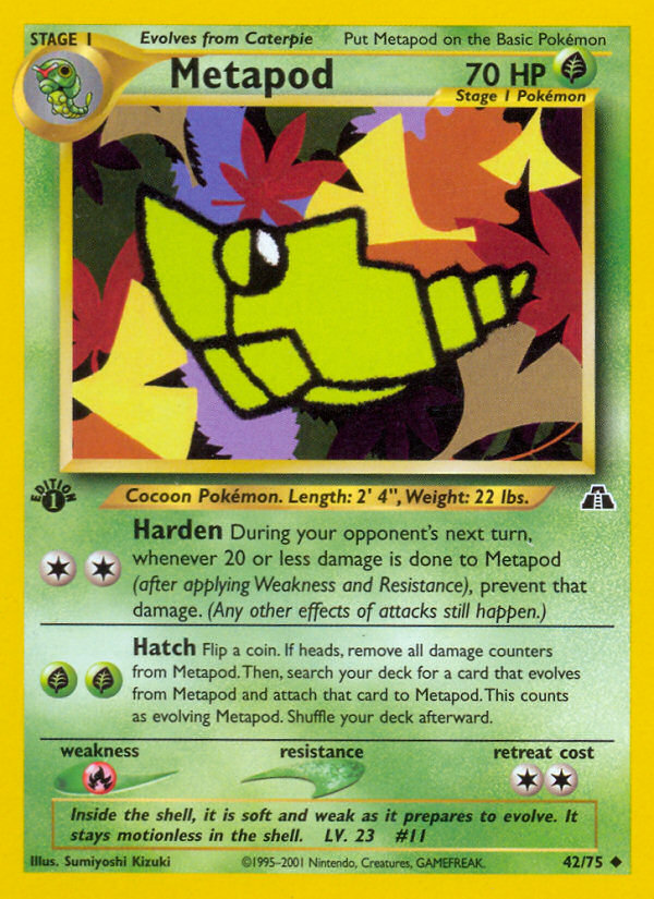 Metapod (42/75) [Neo Discovery 1st Edition] | Eastridge Sports Cards & Games