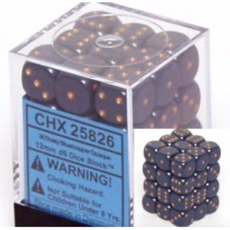 CHESSEX Opaque 36D6 Dusty Blue/Copper 12MM (CHX25826) | Eastridge Sports Cards & Games