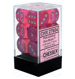 CHESSEX Borealis 12D6 Pink/Silver 16MM (CHX27604) | Eastridge Sports Cards & Games