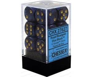 CHESSEX Scarab 12D6 Royal Blue/Gold 16MM (CHX27627) | Eastridge Sports Cards & Games