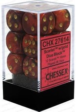 CHESSEX Scarab 12D6 Scarlet/Gold 16MM (CHX27614) | Eastridge Sports Cards & Games