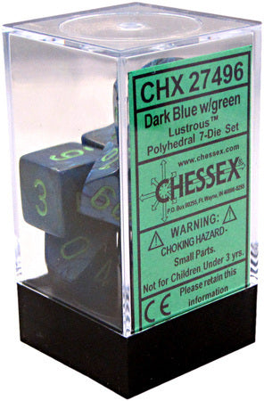 CHESSEX LUSTROUS 7-DIE SET DARK BLUE/GREEN (CHX27496) | Eastridge Sports Cards & Games